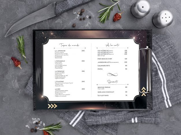 Carte de restaurant « Le Mécano »